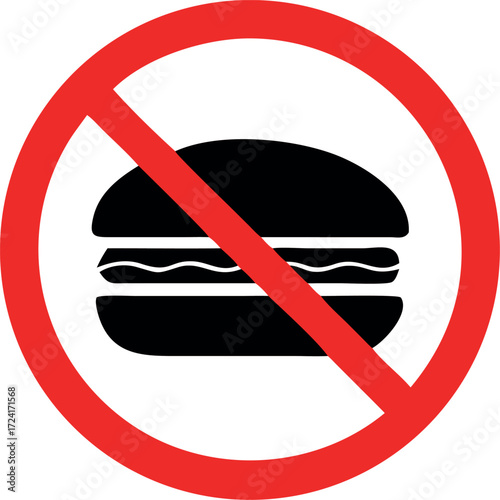 No food no eating sign icon vector