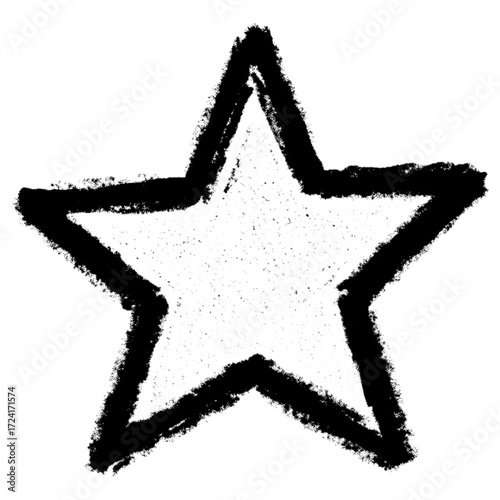 Title Hand-drawn star shape with bold black strokes PNG on transparent background