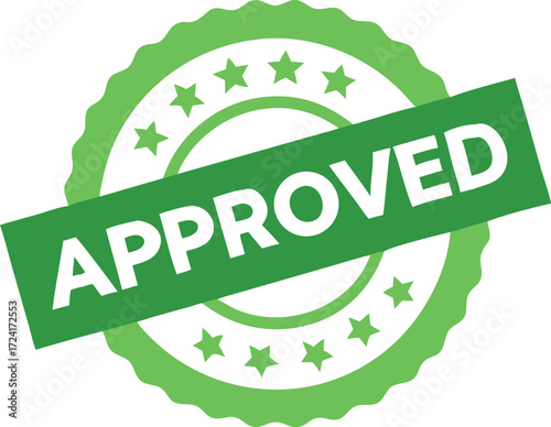 Approved Stamp vector, Rubber stamp vector icon