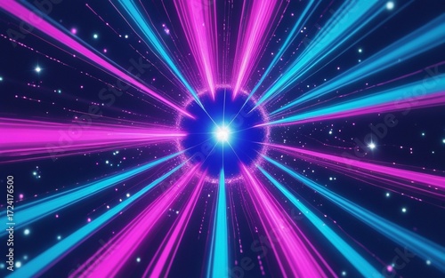 Colorful space-like focus line effect background