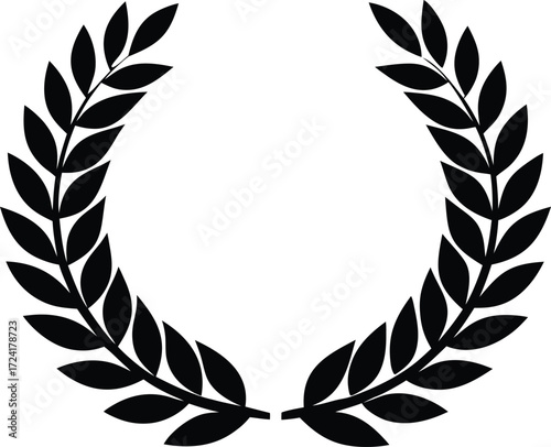 laurel wreath silhouette vector, victory honor illustration
