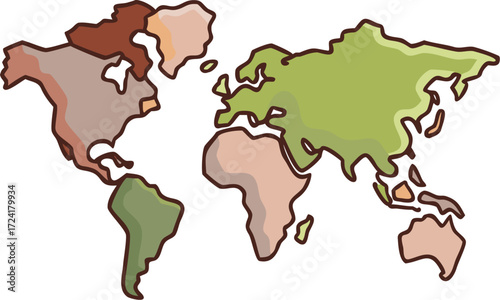 World Map Continent Cartography Geography Global Earth Country Continent Landmass