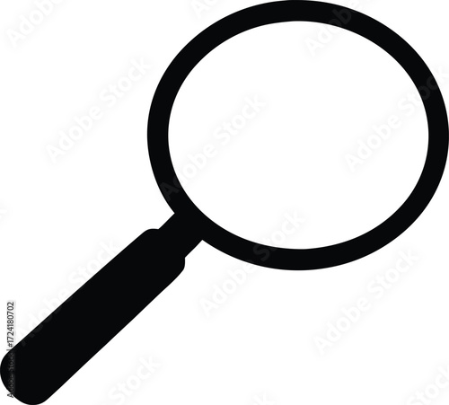 magnifying glass research viewer silhouette vector, zoom glass icon illustration
