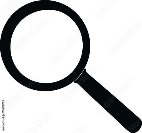 magnifying glass detective lens icon vector, inspection symbol illustration
