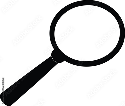 magnifying glass silhouette vector, search tool illustration
