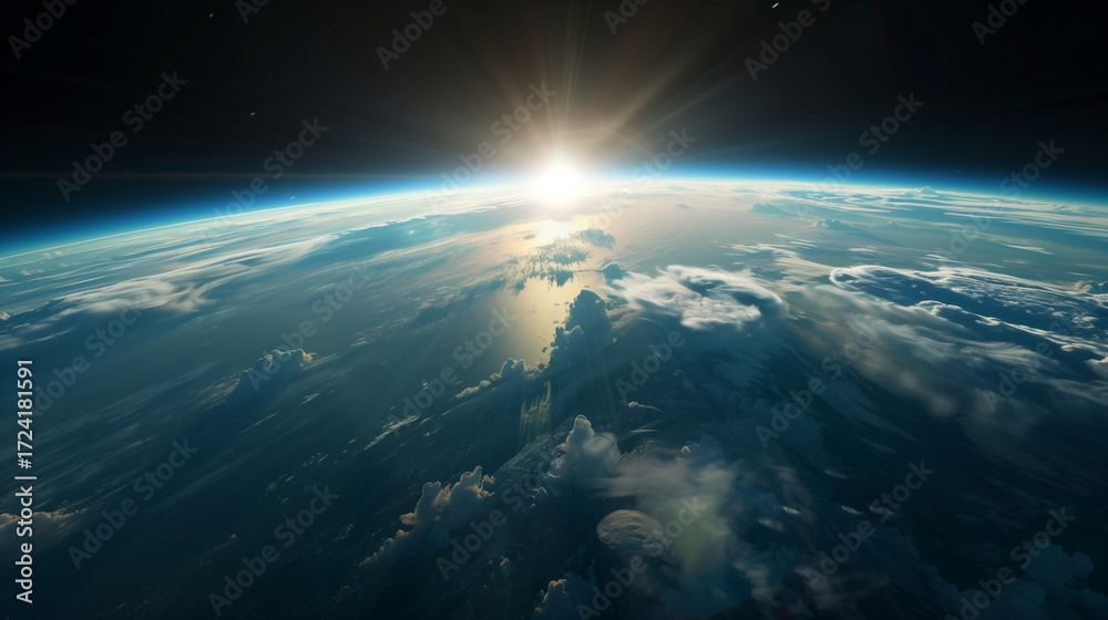 Fototapeta premium Earth and Moon seen from space