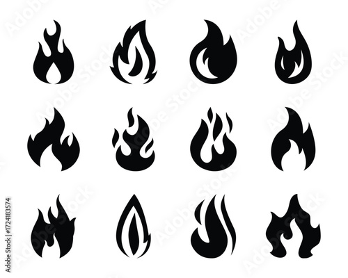 Some icons of burning flames are drawn