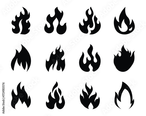 Some icons of burning flames are drawn