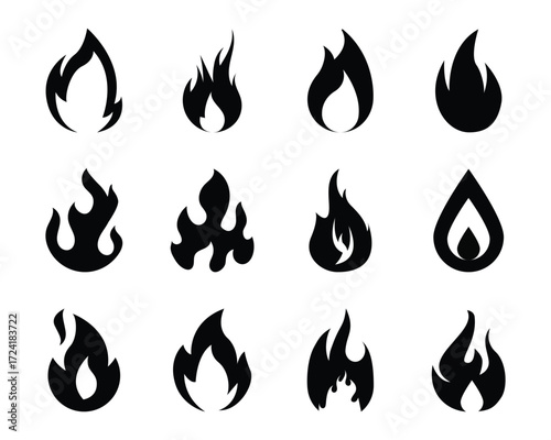 Some icons of burning flames are drawn