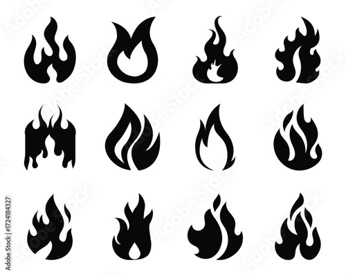 Some icons of burning flames are drawn