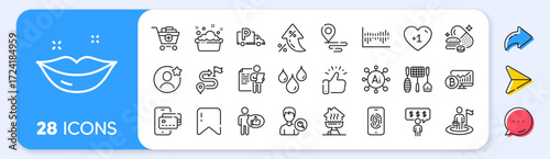 Home grill, Leadership and Search people line icons. Interest rate, AI generate, Inflation icons. Pack of Waterproof, Add products, Truck parking icon. Place, Fingerprint, Lips pictogram. Vector