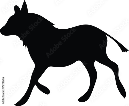 Silhouette of a Graceful Quadruped Depicting Movement and Strength a Striking Visual Representation of Animal Form and Poise Black and White