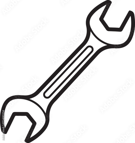 Black and White Wrench Tool Icon spanner mechanical