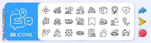 Luggage trolley, Inventory report and Wholesale goods line icons. Interest rate, AI generate, Inflation icons. Pack of Charging station, Package, Honeymoon travel icon. Vector