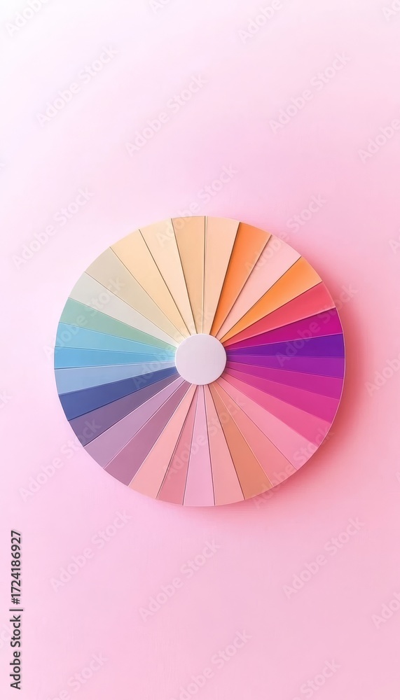 Obraz premium Pastel Spectrum Wheel Showcasing Rainbow Shades for Artistic Inspiration and Modern Design Elements