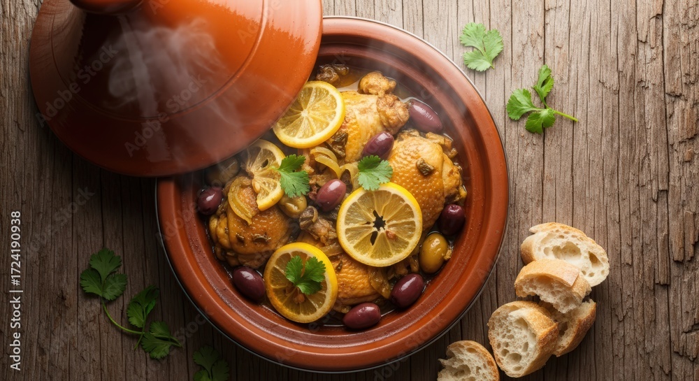 Fototapeta premium Chicken Tagine with Lemon and Olives