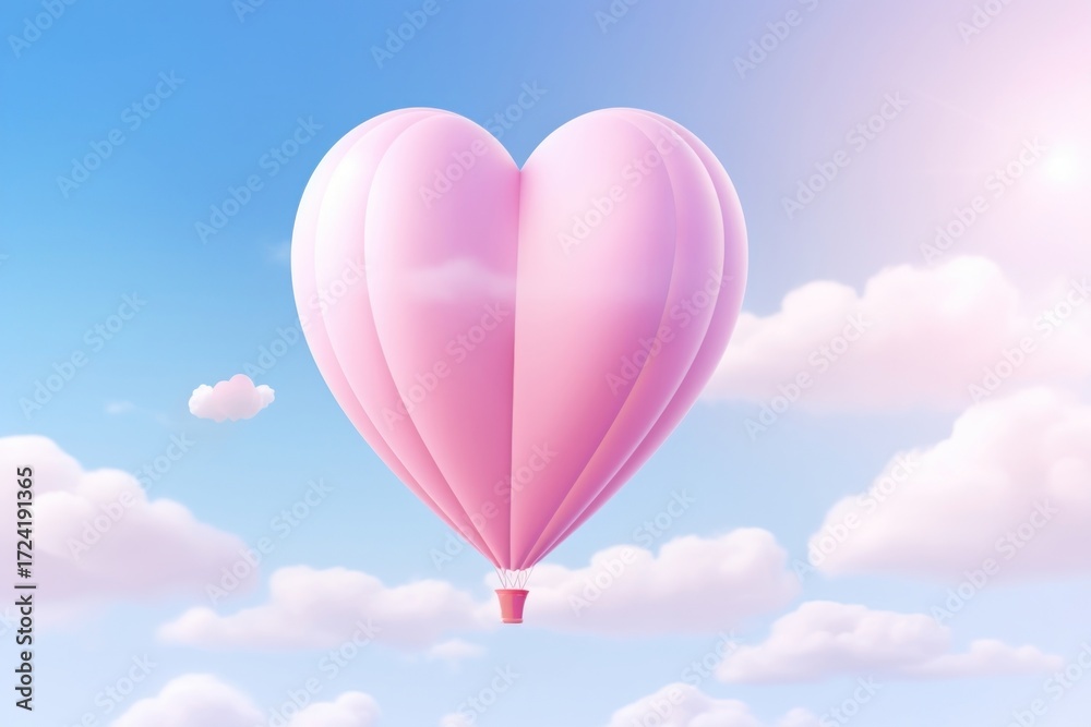 Fototapeta premium PNG Aircraft balloon heart cloud.