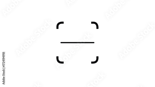 Four black square brackets forming a frame Minimalist geometric design Vector illustration Isolated on white background
