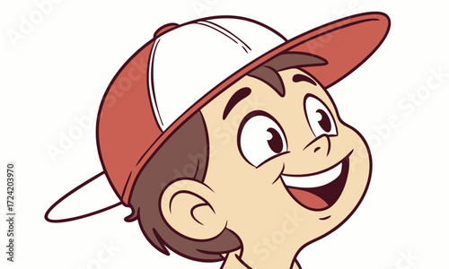 Minimal flat design boy face avatar,
