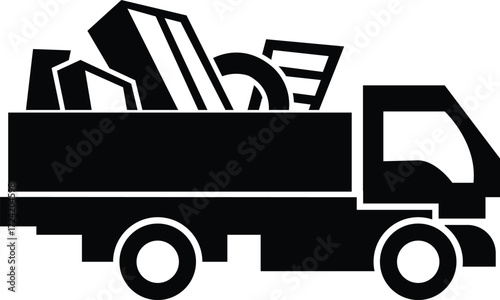 junk removal car icon silhouette