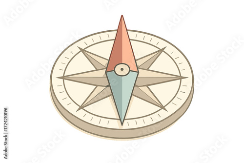 Isometric Compass Design. Isometric vector illustration set compass rose direction navigational: simple navigation compass, bold