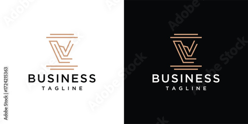 Pillar of Justice law firm letter L logo design template.	