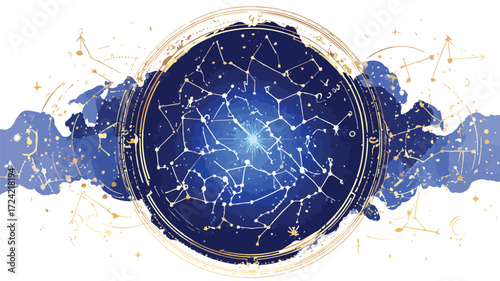 Bright Ophiuchus Constellation Vector Banner Design
