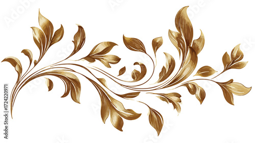 Luxurious Golden Leafy Motif Design Vector Illustration