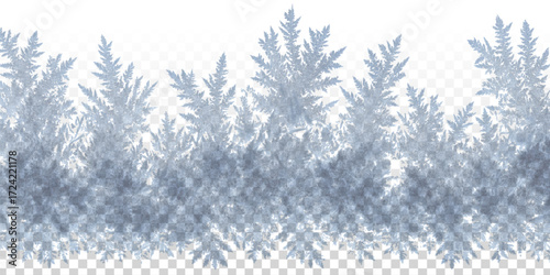 Vector window frost effect isolated on transparent background.