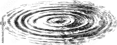Water ripple sketch hand drawn concentric circles abstract surface texture — stock vector