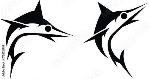 Marlin fish icon silhouette