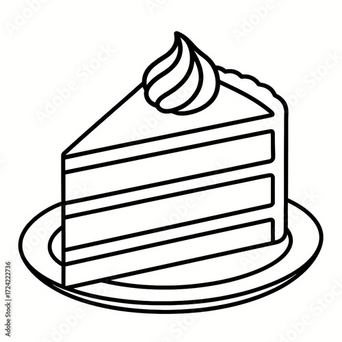 Wallpaper Mural cake line art Torontodigital.ca