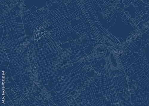 A detailed vector map of Las Cruces, featuring intricate road networks and urban infrastructure, with a zoomed-in perspective against a blueprint background.