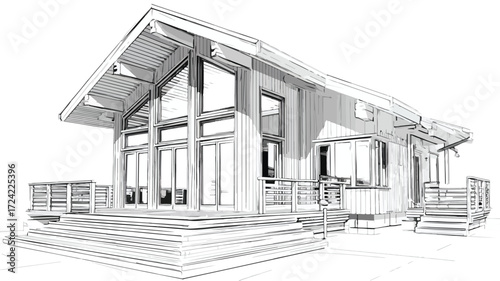 Modern One-Storey Wooden House Model Architecture Design