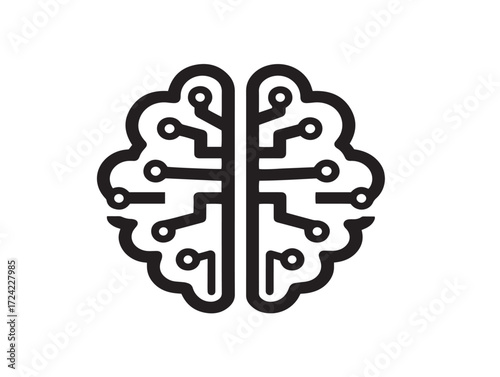 Artificial Intelligence Icon in Clean Elegant Minimal Vector Illustration