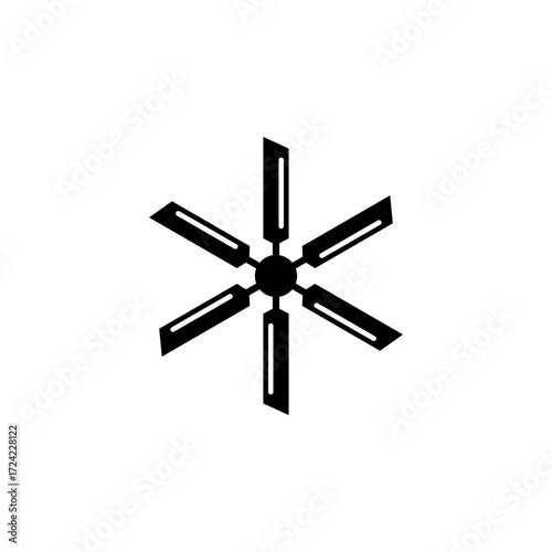 Fan blade vector propeller icon. Ship blade fan turbine airplane logo rotor cooler icon