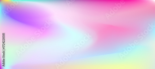 Abstract blurred gradient mesh background. Colorful smooth banner template. Holographic Texture.Purple Pop Background.Neon Poster.