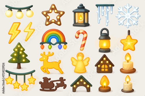 Christmas Icons Set 20 Cute Holiday Design Elements for Festive Projects