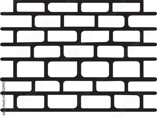 Elegant Brick Wall Icon in Minimal Clean Vector Line Illustration Artwork