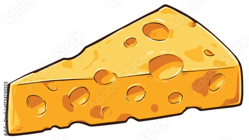 Swiss Cheese Triangle Shape Vector Illustration