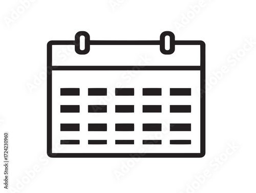 Calendar Icon in Clean Elegant Minimal Vector Line Illustration Artwork