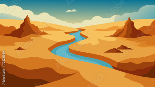 In the heart of the badlands a driedup riverbed s through the barren earth a testament to the power of erosion.