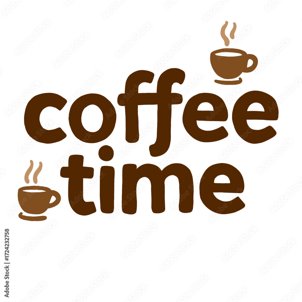 COFFEE TIME texto decorativo.