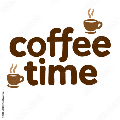 COFFEE TIME texto decorativo.
