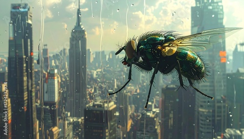 Fly over a city view