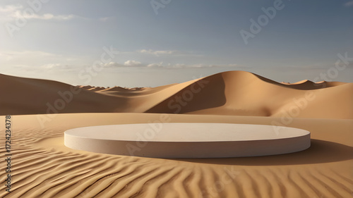 3D Render of Product Showcase in Desert Landscape