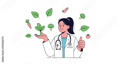 Doctor Recommending Healthy Eating Habits.