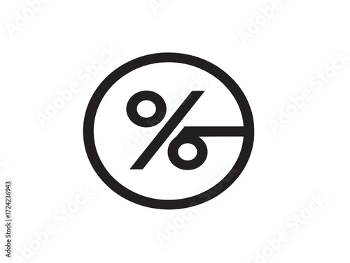 Discount Icon in Professional Clean Elegant Minimal Vector Line Artwork