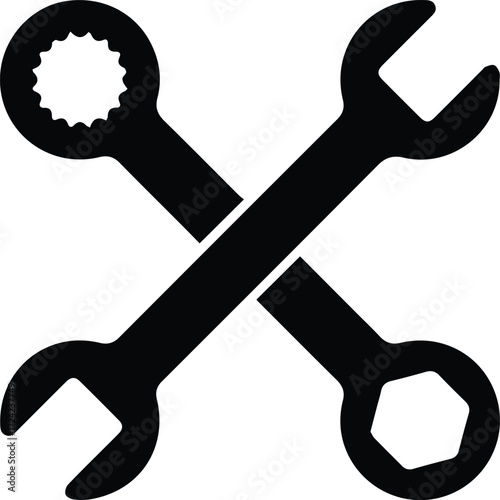 unique wrench icon silhouette