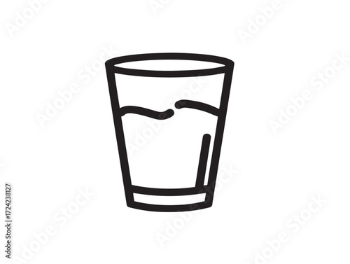 Modern Drink Icon in Stylish Clean Vector Line Illustration Artwork